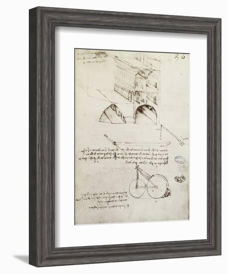 Manuscript B-Leonardo da Vinci-Framed Giclee Print