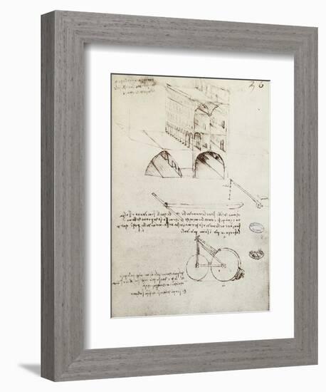 Manuscript B-Leonardo da Vinci-Framed Giclee Print