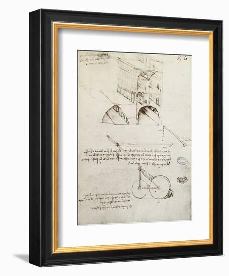 Manuscript B-Leonardo da Vinci-Framed Giclee Print