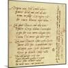 Manuscript of Poem by Michelangelo Buonarroti-null-Mounted Giclee Print