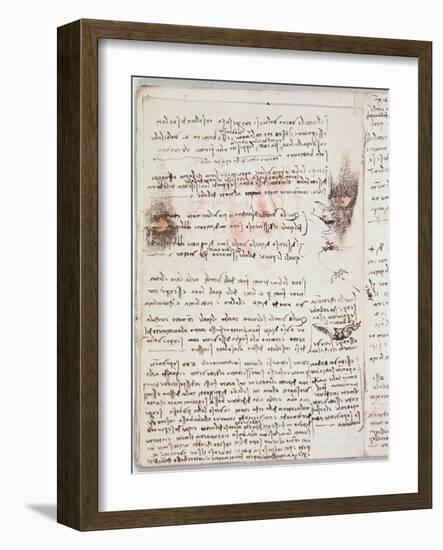 Manuscript Page from Codici Rari III 35.2-Leonardo da Vinci-Framed Giclee Print