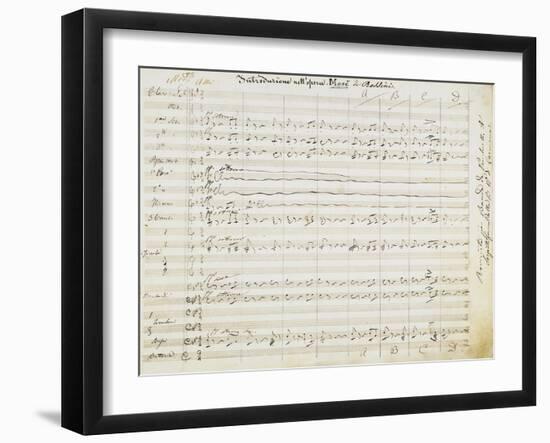 Manuscript Sheet Music of Prelude and Introduction Chorus of Moses-null-Framed Giclee Print