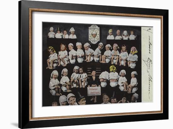 Many Babies on their Potties-null-Framed Giclee Print