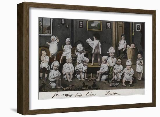 Many Babies on their Potties-null-Framed Giclee Print