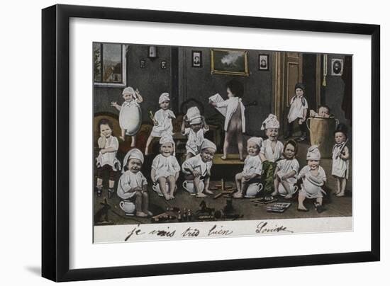 Many Babies on their Potties-null-Framed Giclee Print