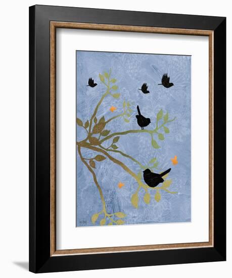Many Birds on Branches-Bee Sturgis-Framed Art Print