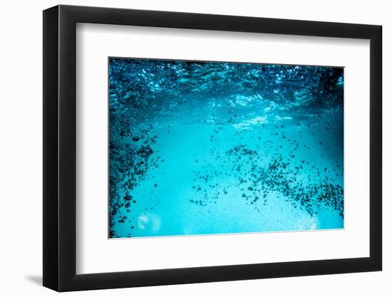 Many Bubbles in Water Close Up, Abstract Water Wave with Bubbles-Andrey Armyagov-Framed Photographic Print