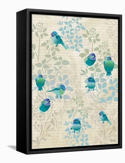 Many Chickadees-Bee Sturgis-Framed Stretched Canvas