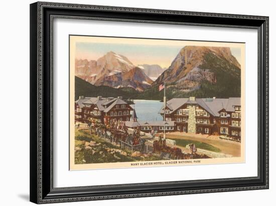 Many Glacier Hotel, Glacier Park, Montana-null-Framed Art Print