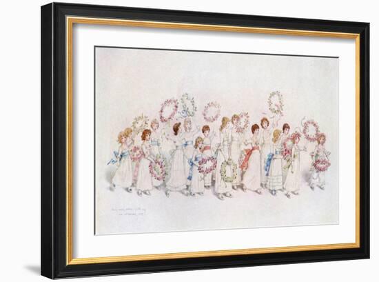 'Many happy returns of the day' by Kate Greenaway-Kate Greenaway-Framed Giclee Print