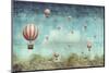Many Hot Air Balloons Flying over a Forest-Valentina Photos-Mounted Photographic Print