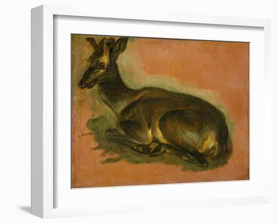 Many of Boels sketches were used in the tapestries woven in Les Gobelins. Stag, lying down.-Pieter Boel-Framed Giclee Print