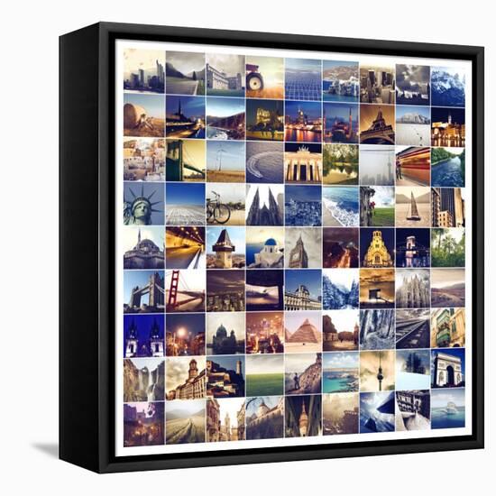 Many Photos of Many Places around the World-olly2-Framed Stretched Canvas