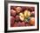 Many Whole Peaches with One Halved-null-Framed Photographic Print