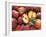 Many Whole Peaches with One Halved-null-Framed Photographic Print