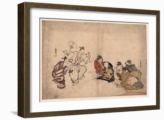 Manzai O Miru Josei[Fujo?] to Kodomo-null-Framed Giclee Print