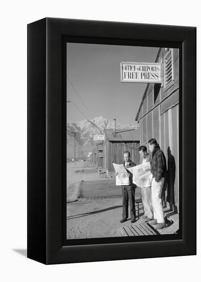 Manzanar Free Press-Ansel Adams-Framed Stretched Canvas