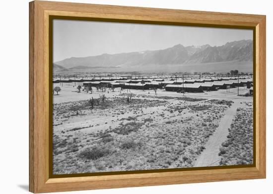 Manzanar from Guard Tower, Summer Heat-Ansel Adams-Framed Stretched Canvas