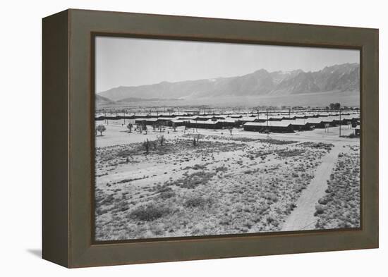 Manzanar from Guard Tower, Summer Heat-Ansel Adams-Framed Stretched Canvas