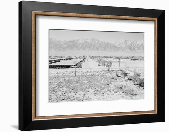 Manzanar Relocation Center from Guard Tower, view west , 1943-Ansel Adams-Framed Photographic Print