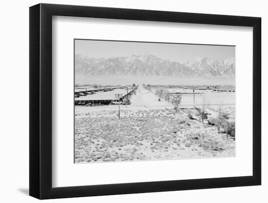 Manzanar Relocation Center from Guard Tower, view west , 1943-Ansel Adams-Framed Photographic Print