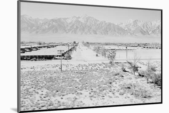 Manzanar Relocation Center from Guard Tower, view west , 1943-Ansel Adams-Mounted Photographic Print