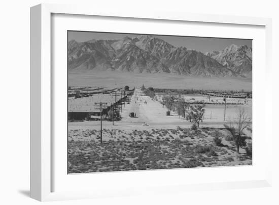 Manzanar Relocation Center from Tower-Ansel Adams-Framed Art Print