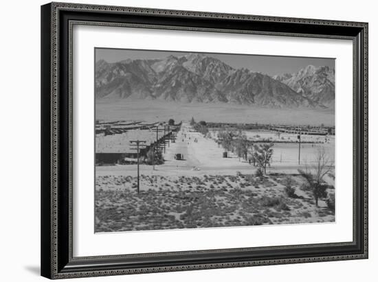 Manzanar Relocation Center from Tower-Ansel Adams-Framed Art Print