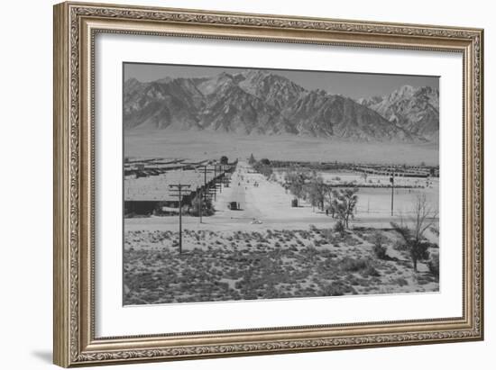 Manzanar Relocation Center from Tower-Ansel Adams-Framed Premium Giclee Print