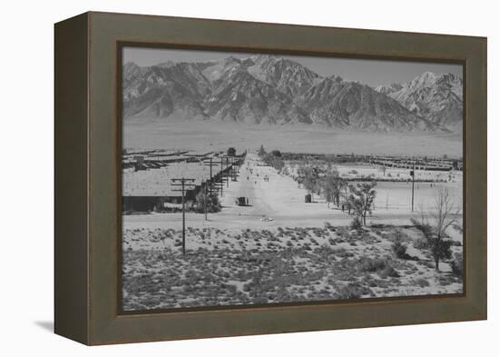 Manzanar Relocation Center from Tower-Ansel Adams-Framed Stretched Canvas