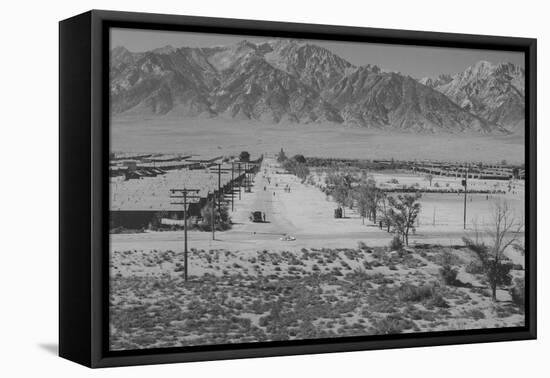 Manzanar Relocation Center from Tower-Ansel Adams-Framed Stretched Canvas