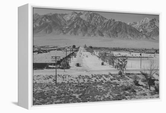 Manzanar Relocation Center from Tower-Ansel Adams-Framed Stretched Canvas