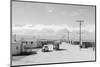 Manzanar street scene, spring, Manzanar Relocation Center, 1943-Ansel Adams-Mounted Photographic Print