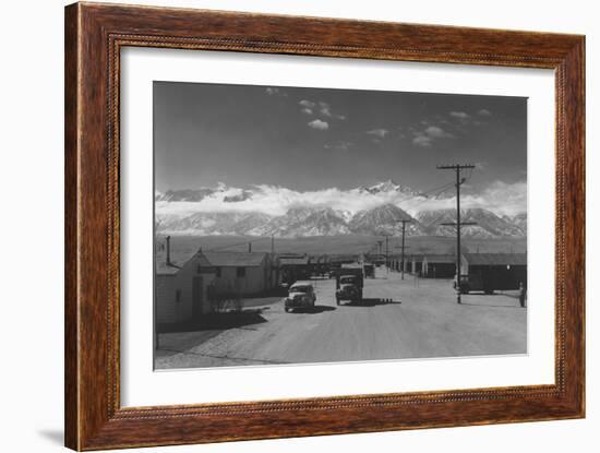 Manzanar Street Scene, Spring-Ansel Adams-Framed Art Print