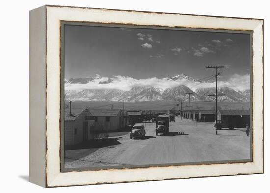 Manzanar Street Scene, Spring-Ansel Adams-Framed Stretched Canvas