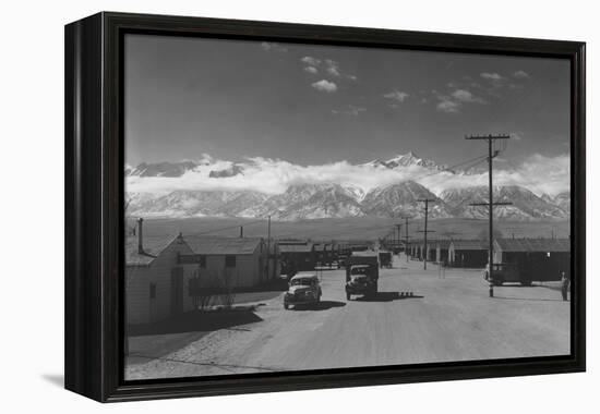 Manzanar Street Scene, Spring-Ansel Adams-Framed Stretched Canvas