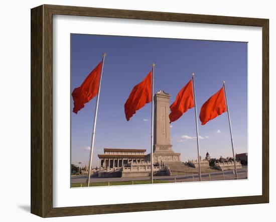 Mao Tse-Tung Memorial and Monument to the People's Heroes, Tiananmen Square, Beijing, China-Adam Tall-Framed Photographic Print