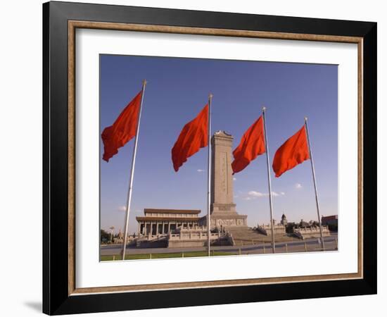 Mao Tse-Tung Memorial and Monument to the People's Heroes, Tiananmen Square, Beijing, China-Adam Tall-Framed Photographic Print