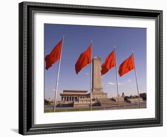 Mao Tse-Tung Memorial and Monument to the People's Heroes, Tiananmen Square, Beijing, China-Adam Tall-Framed Photographic Print