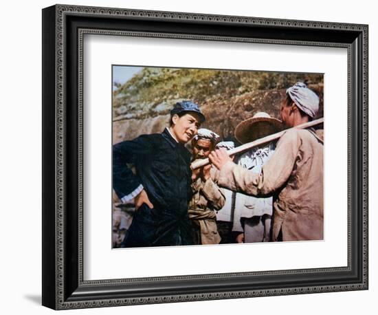 Mao Zedong Talking to Veterans of the 'Long March' at Yangchailing, Yenan, in 1937-Chinese Photographer-Framed Giclee Print