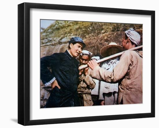 Mao Zedong Talking to Veterans of the 'Long March' at Yangchailing, Yenan, in 1937-Chinese Photographer-Framed Giclee Print