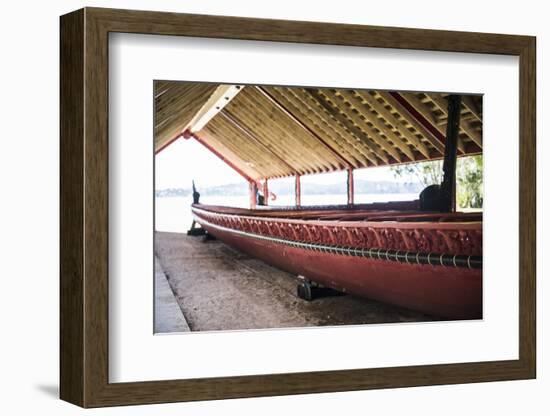 Maori Boat, Waitangi Treaty Grounds, Bay of Islands, Northland Region, North Island-Matthew Williams-Ellis-Framed Photographic Print