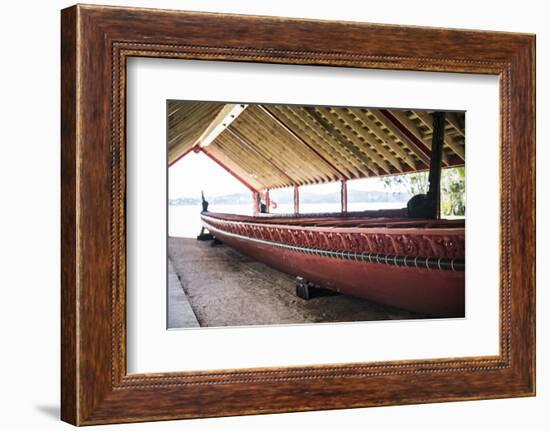 Maori Boat, Waitangi Treaty Grounds, Bay of Islands, Northland Region, North Island-Matthew Williams-Ellis-Framed Photographic Print