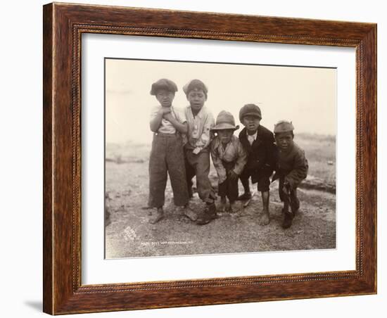 Maori Boys, Whakarewarewa, c.1910-Ralph Seldon-Framed Giclee Print