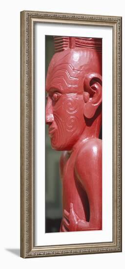 Maori Carving, Whare Runanga, Waitangi, North Island, New Zealand, Pacific-Neale Clarke-Framed Photographic Print