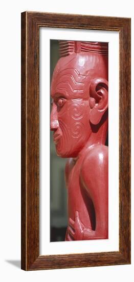 Maori Carving, Whare Runanga, Waitangi, North Island, New Zealand, Pacific-Neale Clarke-Framed Photographic Print