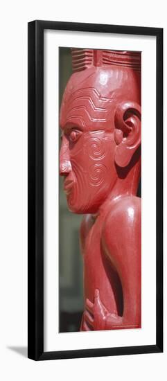 Maori Carving, Whare Runanga, Waitangi, North Island, New Zealand, Pacific-Neale Clarke-Framed Photographic Print