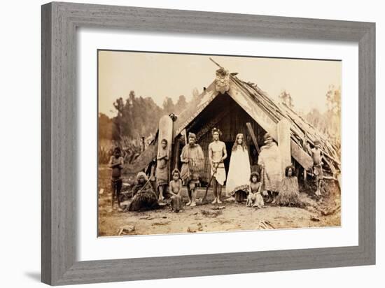Maori Family, New Zealand, circa 1880s-New Zealander Photographer-Framed Giclee Print