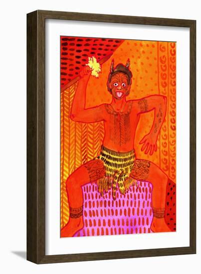 Maori Haka (Challenge Dance)-John Newcomb-Framed Giclee Print