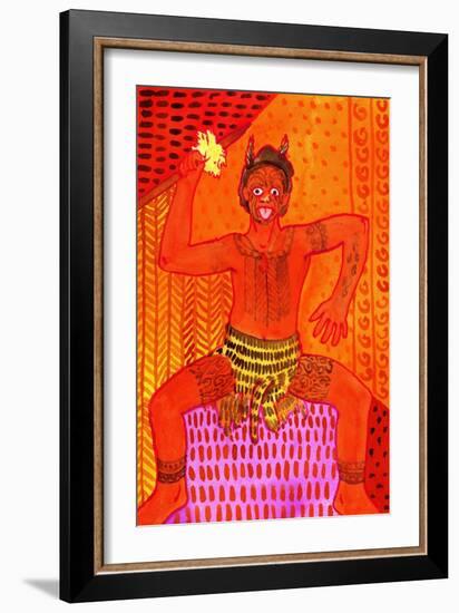 Maori Haka (Challenge Dance)-John Newcomb-Framed Giclee Print